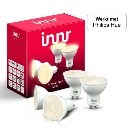 Ledspot voor verlichting met Zigbee 3 0 systeem warm wit licht 2700K dimbaar GU10 fitting 4 pack plastic