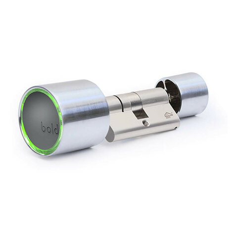 Slimme cilinder voor deurbeveiliging met Bluetooth app bediening pincode toegang en SKG beveiliging van RVS materiaal