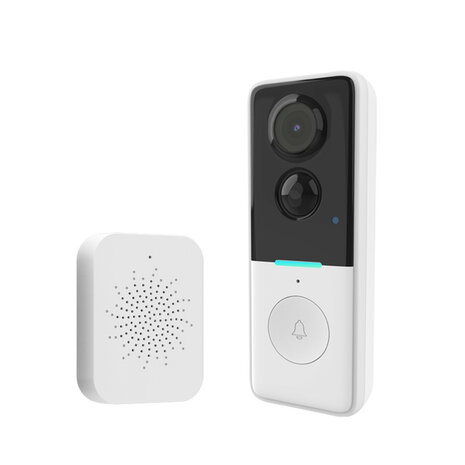 WiFi video deurbel 1080P Full HD met nachtzicht 5m en tweeweg-audio, zwart / wit