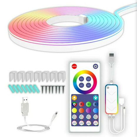 LED strip 3 meter IP67 wit &ndash; flexibele siliconen neon-strip met Tuya WiFi-bediening