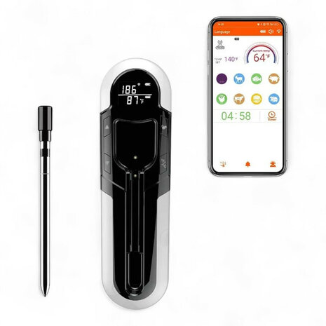 Wireless BBQ Thermometer Gray 150 Meter