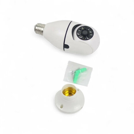 E27 camera lamp 360&deg; panoramisch Full HD 1080p wit