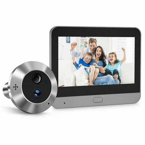 Digitale deurspion voor deuren 35 tot 150 millimeter met 3MP HD camera en tweeweg audio (incl. SD kaart)