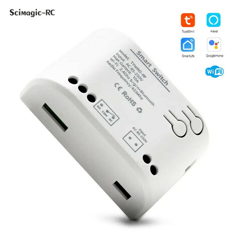 Smart Switch (COM/NO/NC) voor schakelen met Wifi app bediening en 10 Ampere capaciteit