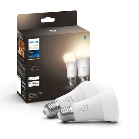 Lamp voor binnenverlichting met E27 fitting warm wit licht dimbaar Zigbee Bluetooth set van twee