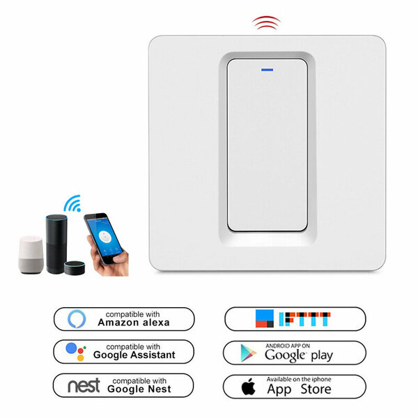 Smart WiFi Lichtschakelaar Wit 1-knop