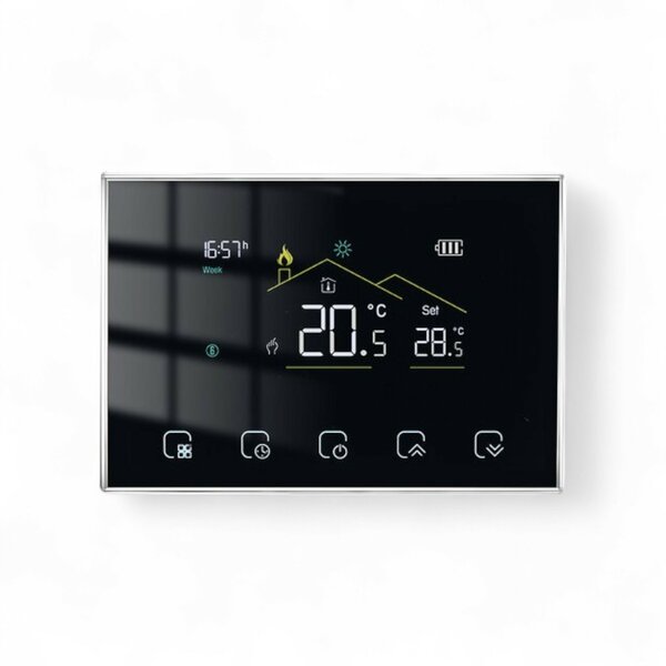 Wifi Inbouw Thermostaat met Touchscreen voor C.V. Installatie (zwart) M10