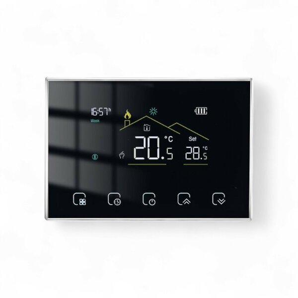 Wifi Inbouw Thermostaat met Touchscreen voor Electrische verwarming  (zwart)