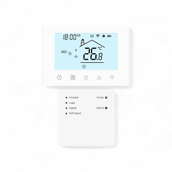 Wifi Draadloze Thermostaat met Touchscreen voor c.v. en boiler verwarming (wit)