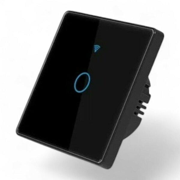 Smart WiFi Touch Lichtschakelaar Zwart 1-knop