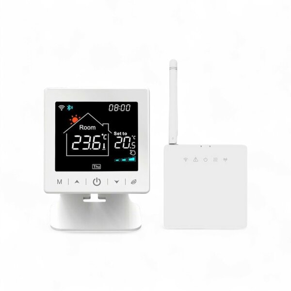 Wifi Draadloze Thermostaat met Tiptoetsen voor C.V. Installatie (zwart/wit)