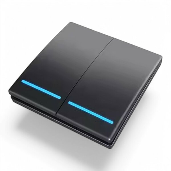 RF 433Mhz Slimme Draadloze Schakelaar Zwart (2-knoppen) - LOSSE KNOP