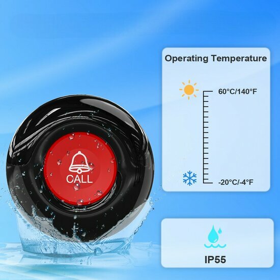 Bouton d&#039;urgence noir l&acirc;che pour ensemble d&#039;alarme SOS (ne fonctionne pas de mani&egrave;re autonome)