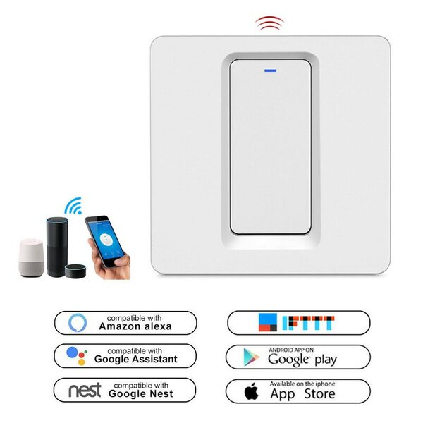 Smart WiFi Lichtschakelaar Wit 1-knop