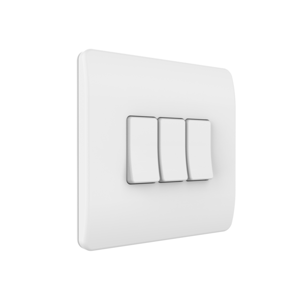 Draadloze Wandschakelaar (Batterij) Wit 3-Voudig Aan/Uit - Losse Knop