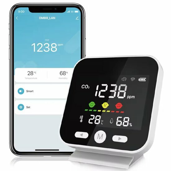 luchtkwaliteitmeter (met display)