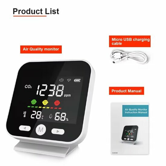 luchtkwaliteitmeter (met display)