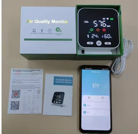 luchtkwaliteitmeter (met display)