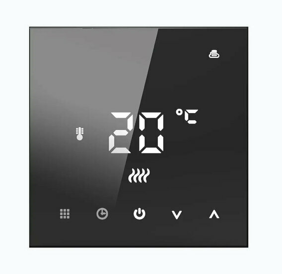 Wifi Inbouw Thermostaat met Touchscreen voor C.V. Installatie (zwart)