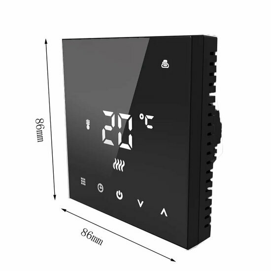 Wifi Inbouw Thermostaat met Touchscreen voor C.V. Installatie (zwart)