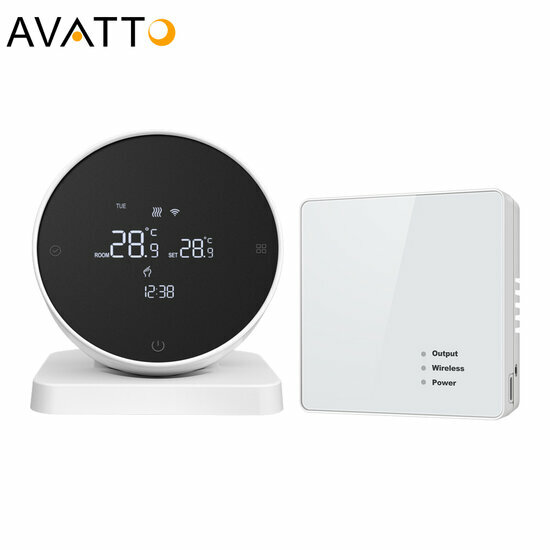 WiFi Wireless Thermostat with Touchscreen for Heating (black/white)