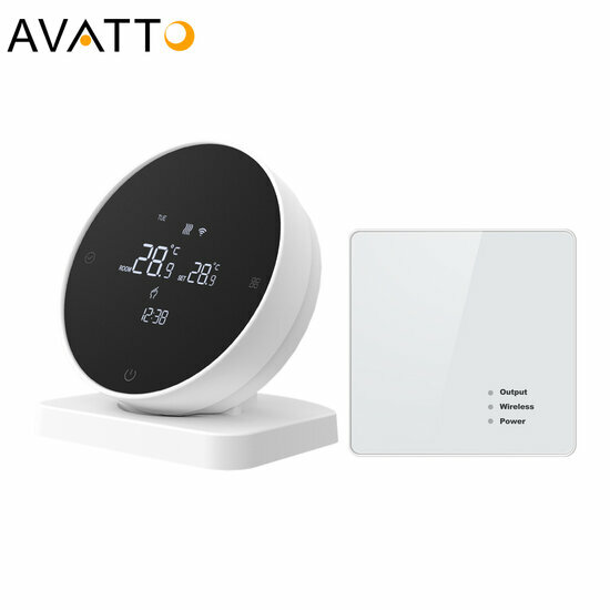 WiFi Wireless Thermostat with Touchscreen for Heating (black/white)