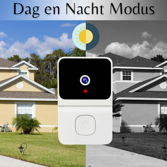 Wifi Deurbel Camera Fisheye 1280P (wit)