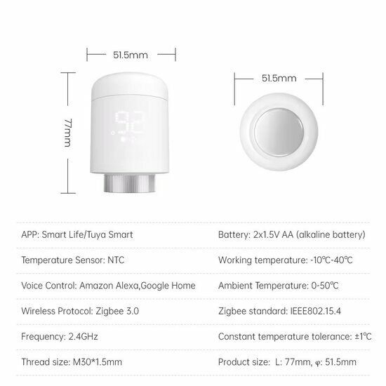 Slimme Programmeerbare Radiatorknop &amp;quot;Expert&amp;quot; (GEEN Zigbee gateway noodzakelijk)
