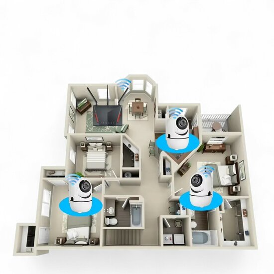 Wifi Beveiligings Camera 360 graden draaibaar 2,4 Ghz
