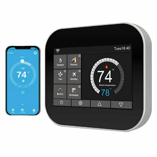 Wifi opbouw Thermostaat met inzicht in verbruik en kosten met handige grafieken