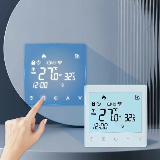 Wifi Inbouw Thermostaat (chrono) met Touchscreen voor C.V. Installatie (wit)