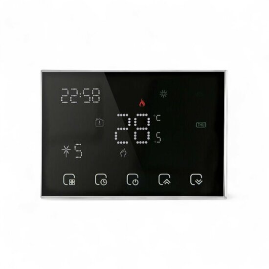 Wifi Draadloze Thermostaat met Touchscreen voor alle type verwarming (zwart)