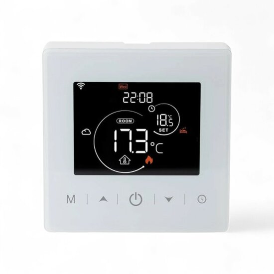 Wifi Opbouw Thermostaat met Touchscreen voor C.V. Installatie (met statistieken)