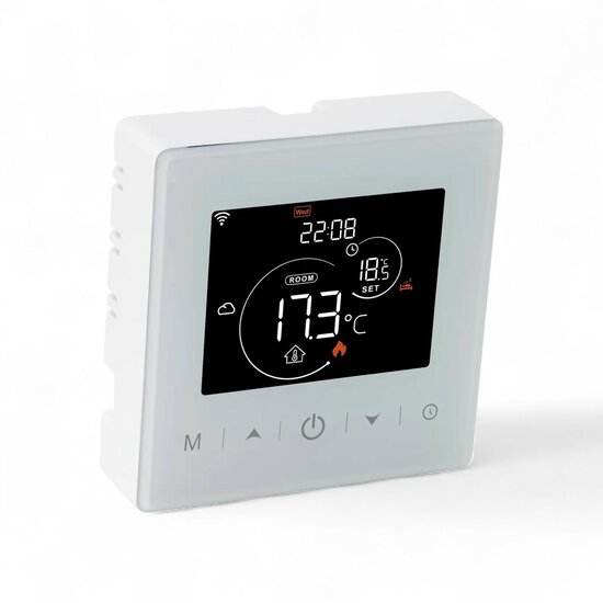 Wifi Opbouw Thermostaat met Touchscreen voor C.V. Installatie (met statistieken)