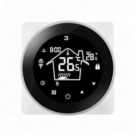 Wifi Inbouw Thermostaat met Touchscreen voor Elektrische vloerverwarming en Infrarood (zwart)