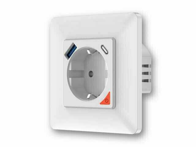 Inbouw stopcontact met USB en USB-C PD