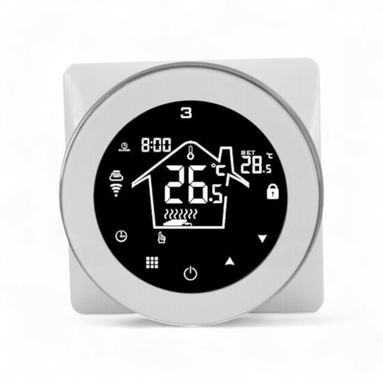 Wifi Inbouw Thermostaat met Touchscreen voor Elektrische vloerverwarming en Infrarood (wit)