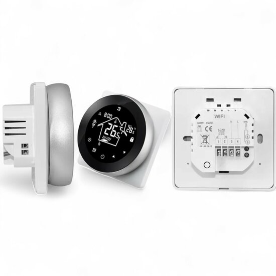 Wifi Inbouw Thermostaat met Touchscreen voor Elektrische vloerverwarming en Infrarood (wit)