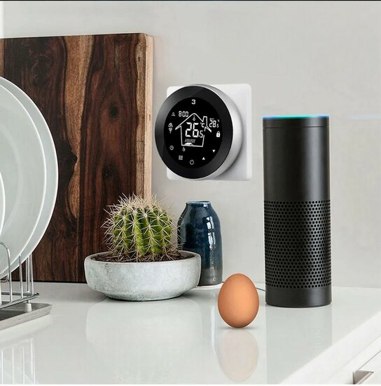 Wifi Inbouw Thermostaat met Touchscreen voor Elektrische vloerverwarming en Infrarood (wit)