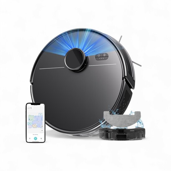 Smart Wifi Robotstofzuiger | 3-in-1: Stofzuigen, Dweilen en Vegen
