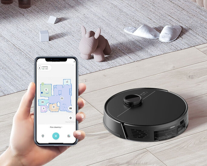 Smart Wifi Robotstofzuiger | 3-in-1: Stofzuigen, Dweilen en Vegen