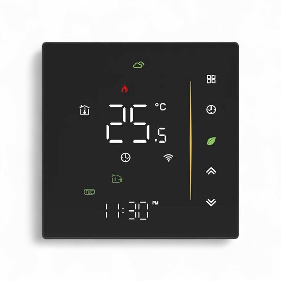 Wifi Inbouw Thermostaat met Touchscreen voor C.V. Installatie (zwart) M1