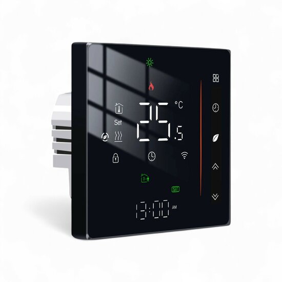 Wifi Inbouw Thermostaat met Touchscreen voor C.V. Installatie (zwart) M1