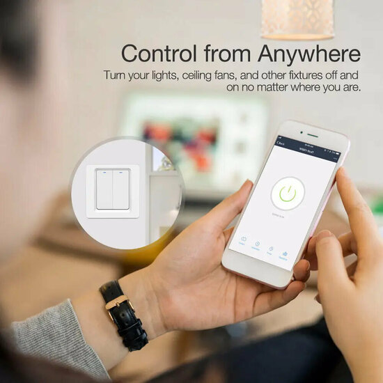 Smart WiFi Lichtschakelaar Wit 1-knop