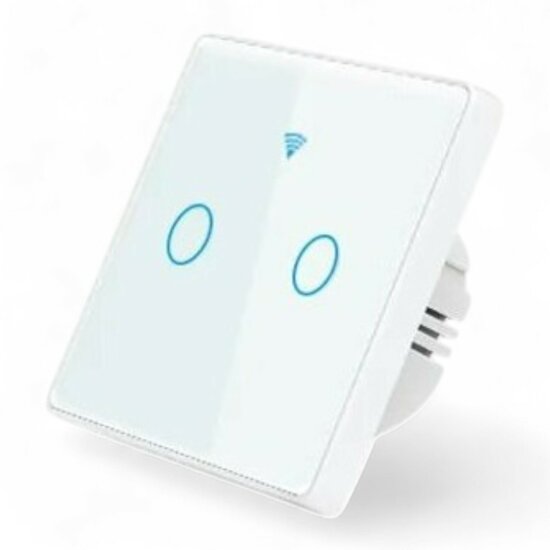 Smart WiFi Touch Lichtschakelaar Wit 2-knoppen