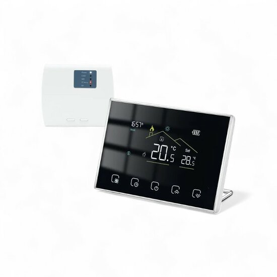 Wifi Inbouw Thermostaat met Touchscreen voor C.V. Installatie (zwart) M10