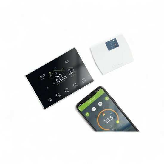 Wifi Inbouw Thermostaat met Touchscreen voor C.V. Installatie (zwart) M10