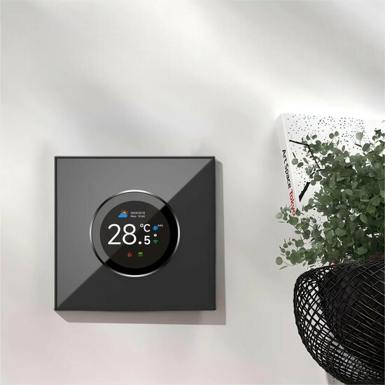 Wifi Inbouw Thermostaat met Draaiknop voor C.V. Installatie (zwart)