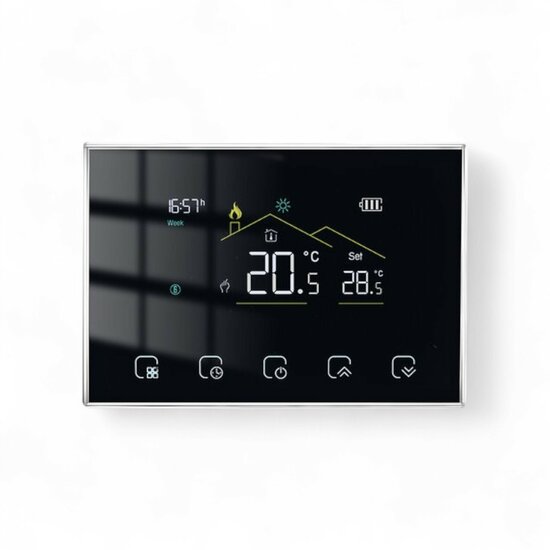 Wifi Inbouw Thermostaat met Touchscreen voor Electrische verwarming  (zwart)