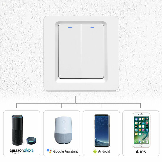 Smart Zigbee Lichtschakelaar Wit 3-knoppen